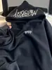 Moletom com Capuz Branco e Cinza Americano Tendência para Homens e Mulheres no Outono e Inverno Nova Marca Tendência Hiphop High Street Jaqueta Top Bordada