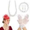 Amazon Malla Sombrero Pequeño Headwear Set de 5 Piezas para Fiesta de Té de Mujeres Accesorios para el Cabello Sombrero de Velillo Retro Set de Pasador de Pelo Aro para el Cabello