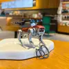 Pingente chaveiro robô cachorro de liga criativa, brinquedo divertido drone dobrável, pequeno acessório chaveiro de bolsa