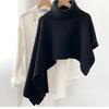 Corea del Sur otoño e invierno chal cuello alto capa irregular abrigo grueso cálido bufanda moda coreana moda