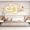 Pintura Decorativa Moderna Simples de Cabeceira Pintura de Luz Pintura de Luz Luxo Leve Fundo Creme Pintura de Parede Murais de Quarto