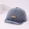 Sombrero de comercio exterior al por mayor otoño mezclilla gorra de béisbol para niños parche SMILE personalizado gorra de bebé de ala suave