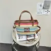Bolsa de Palha Tecida de Verão 2026 Novo Estilo Estilo Resort Moda Casual Uso Diário Bolsa de Balde Tecida Bolsa de Mão Bolsa de Ombro