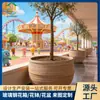 Macetas de fibra de vidrio culturales y turísticas comerciales se pueden personalizar, populares entre las celebridades de internet en la industria de la restauración, jardineras para exteriores más vendidas, macetas de plantación para paisajismo al por mayor