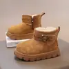 Botas de nieve para niños 2026 nuevo estilo de invierno, forradas de felpa, engrosadas, cálidas, antideslizantes y resistentes al frío, para niñas y niños