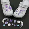 Girasol Dorado Cadena Verde Compatible con Crocs Lujo Ligero Flor de Zapato con Pedrería Hebilla de Zapato Accesorios Moda DIY Hebilla Decorativa