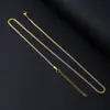 Colar de Aço Inoxidável, Corrente de Clavícula Feminina Elegante e Simples, Corrente para Joias DIY, Corrente Lisa, Colar de Aço Titânio Banhado a Ouro Real 18K
