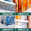 Estante de almacenamiento de acero inoxidable con gancho, estante de almacenamiento combinado para baño, artículos de tocador, estante ajustable para botellas y tarros de cocina