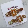 Dos Paquetes de Lindos Pasadores de Oso de Dibujos Animados Autocríticos, Pinzas de Pato Dulces para Estudiantes, Accesorios para el Cabello con Pinza de Corazón Femenino de Acrílico para Flecos