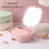 Espejo de Belleza, Espejo de Maquillaje, Caja de Almacenamiento de Joyería Tipo Cajón Multicapa, Espejo de Maquillaje, Espejo Plegable de Belleza Portátil