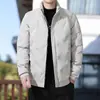 Chaqueta Ligera de Plumas para Hombre Otoño e Invierno Nueva Chaqueta de Plumas de Pato Blanco Chaqueta Casual Corta para Hombre Cuello Vertical