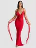 2026 Vestido de Verano Sexy Transfronterizo Europeo y Americano para Mujer Cuello en V Espalda Descubierta Ajustado con Tirantes Estilo Sirena Vestido de Noche Estilo Chica Caliente