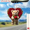Colgante de Oso de Rosa Acrílica para el Día de San Valentín Transfronterizo Regalo Perfecto Adecuado para Mochila Llavero Colgante de Coche