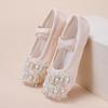 Elegantes Zapatos de Baile para Niños, Zapatos de Baile de Lona Color Carne, Zapatos de Práctica de Suela Blanda, Lindos Zapatos de Gato para Ballet de Desempeño para Niñas 8129