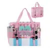 Feihong Bolsa de Praia de Rede Transfronteiriça Grande Capacidade Bolsa Tote de Ombro de Viagem para Praia com Zíper e Múltiplos Bolsos Bolsa de Praia