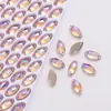 Cristais Rhinestones K9 Olho de Cavalo Cor AB Fundo Plano Costuráveis à Mão com Costas Planas para Vestidos DIY, Vestidos de Noiva, Acessórios de Vestuário e Casamentos