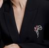 Broche de ceremonia de corbata azul de lujo, exquisito ramillete de cristal de alta gama con diseño de nicho, alfiler con sentido del temperamento, accesorios para cheongsam.