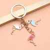 Llavero colgante creativo hecho a mano DIY de aleación con esmalte de gota de aceite gato amor alce unicornio mariposa fresa