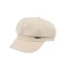 Boina Negra Sombrero para Mujer 2026 Nuevo Estilo Primavera, Otoño e Invierno Gorra de Periodista Circunferencia de Cabeza Grande Hace que la Cara se Vea Más Pequeña Sombrero Octagonal Sombrero de Pintor