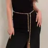 Cinto de Corrente Minimalista Transfronteiriço com Design Vazado, Corrente de Cintura Estilosa para Mulheres, Acessório de Corrente de Saia da Moda, Corrente Corporal Europeia e Americana