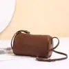 Bolso pequeño nuevo popular de cuero genuino, bolso redondo natural de piel de vaca de capa superior, bolso de mano casual para mujer, bolso cruzado tipo almohada