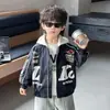 Jaqueta Casual Masculina para Crianças Pequenas e Médias Roupa Externa 2026 Estilo Motociclista Moda Menino Estilo Coreano Roupa Externa Outono Nova Chegada