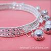 Suministro al por mayor de pulseras para niños, Pulseras de cinco cascabeles para niños de vendedor ambulante, Regalo de Luna Llena, Joyería para bebés de plata imitación Miao