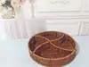 Cesta de Almacenamiento Compartimentada Decorativa Tejida de Bambú Anti-Ratán para Frutas y Verduras, Snacks, Dulces, Artículos Varios del Hogar