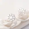 Pendientes de Diamante Doble Copo de Nieve para Mujer Moda Simple Estilo Frío Ins Pendientes de Gama Alta Pendientes de Diseño Creativo Versátiles