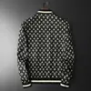 Chaqueta ajustada de estilo coreano 2024 para hombre, chaqueta casual estampada de moda con cuello alto