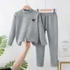 Conjunto de ropa interior térmica de otoño para niños con cuello medio, conjunto de ropa interior térmica para niñas, pijamas para niños, camisetas interiores para niños pequeñas y medianas para estudiantes