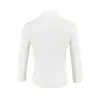 Camisa blanca de verano con cuello, plisada y de manga larga para mujer, diseño elegante, de un solo pecho, corte ajustado, entallada en la cintura, top adelgazante