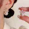 Atacado de fábrica brincos de pérola de temperamento simples atmosfera da moda brincos de coroa de diamante de alto senso brincos coreanos