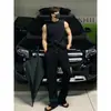 Traje de Chaleco Deportivo Estilo Hong Kong para Hombre Camiseta sin Mangas para Hombre Chaleco de Fitness de Verano de Secado Rápido Holgado Chaleco de Baloncesto t