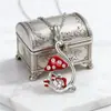 Joyería Transfronteriza con un Diseño Único y Exquisito, Collar Colgante de Sapo Hongo Rojo y Conjunto de Joyería de Pendientes Y2K