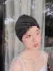 Gorro de natación para mujer adulto, color liso, natación, lindo, para circunferencia de cabeza grande, negro, para hombre y mujer, tela para adulto