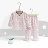 Conjunto de Ropa Interior de Lycra para Niños Otoño e Invierno Nuevo Estilo Ropa Interior Térmica Sin Costuras Ropa de Casa Niños y Niñas Capa Base Ropa de Dormir Clase A