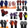 Guantes ignífugos resistentes al fuego de alta temperatura de 800 grados para barbacoa, horno microondas, horno, silicona, aislamiento térmico, guantes anti-escaldaduras