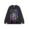 Marca de moda de anime japonesa lavou camiseta estampada oversize oversize camiseta americana pesada masculina e feminina