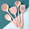 Juego de utensilios de cocina de silicona, espátula, juego de cinco piezas, cuchara para freír, colador de cocina, cuchara para arroz, sartén antiadherente, pala de silicona, pala para freír, cuchara para sopa