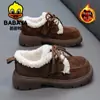 Zapatos de Algodón para Niños Baba Duck Zapatos tipo Birkenstock con Felpa Nueva Colección Invierno 2025 Suela Suave Cálidos y Engrosados Zapatos Doudou para Niñas