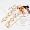 Moda Transfronteriza Noble Temperamento Cadena de Cintura de Metal Anillo de Vestido para Mujer Accesorios Europeos y Americanos Cinturón de Diseño Estilo Mujer
