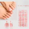 Uñas Postizas Portátiles de Estilo Francés de Venta Caliente Transfronteriza para Manos y Pies, Pegatinas de Uñas Desmontables Versátiles, Caja de 180 Piezas de Uñas Postizas