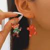 Pendientes de Navidad Europeos y Americanos Originales Lindos Animales Navideños Serie Festiva Extraña Pendientes Personalizados Pendientes de Dibujos Animados para Mujer