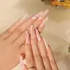 Uñas Portátiles de Navidad Copo de Nieve Amor Brillo Manicura Uñas Postizas Cortas Almendra Mariposa Uñas Largas Europeas y Americanas Venta al por Mayor