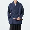 Chaqueta Túnica Taoísta Estilo Chino Nuevo para Hombre Primavera y Otoño, Cárdigan Holgado Tradicional Hanfu, Top Casual Inspirado en el Zen de Talla Grande