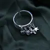 Anillo múltiple de plata de ley S925 anillo anillo cruz corona estrella femenino personalidad retro moda anillo abierto al por mayor