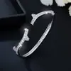 Joyería Transfronteriza de Oriente Medio, Elegante Pulsera Abierta Microincrustada de Circonita, Pulsera Femenina de Moda y Sencilla al por Mayor