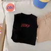 Chaleco de Verano para Niños y Niñas, Elegante Camiseta Deportiva sin Mangas con Estampado de Letras de Moda, Algodón Puro