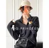 Loja Oficial Dan Nong de Xangai / Toque de Luxo Gola Alta Meia-Alta Macio Fofo Lã Merino Caxemira Seda Tricô Escovado Cardigan Feminino